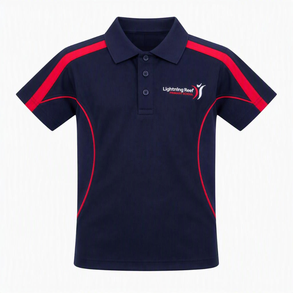 Lightning Reef PS Polo Short Sleeve Contrast Mesh Navy/Red