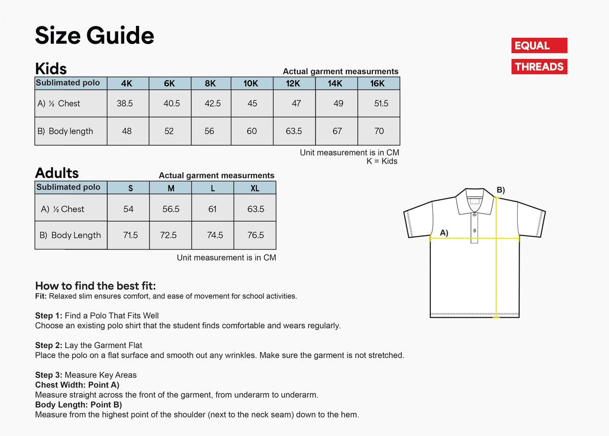 Short Sleeve Sublimated Polo Aspendale PS Grade 6