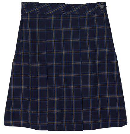 Winter Skirt - Navy & Gold Tartan