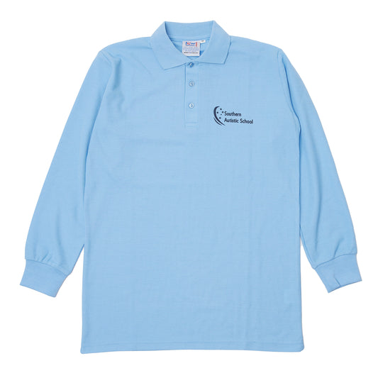 Southern Autistic School Long Sleeve Polo - Sky (Uppers)