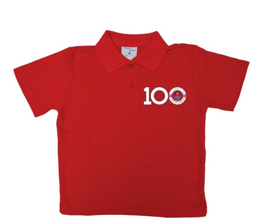 Aspendale PS Polo Short Sleeve Red Commemorative 100 Years