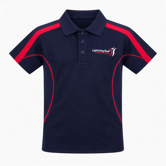 Lightning Reef PS Polo Short Sleeve Contrast Mesh Navy/Red