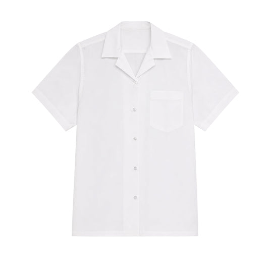 Short Sleeve Girls Blouse - White